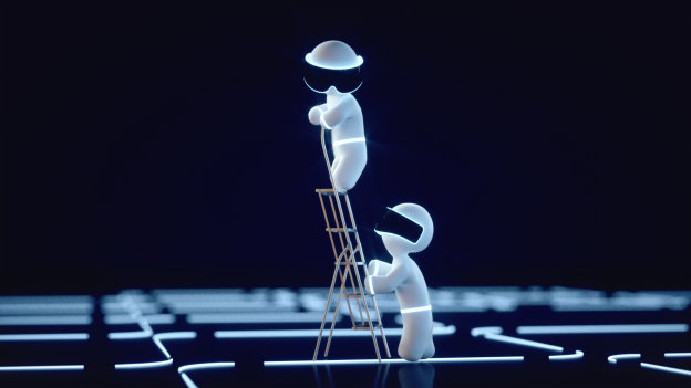 Minion on a ladder